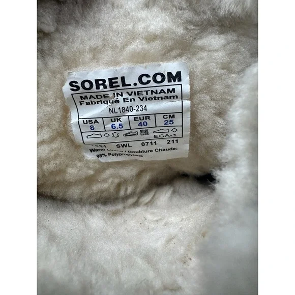 Sorel Snow Angel Womens Size 8 Faux Fur Brown Leather Zip Winter Boots - Picture 8 of 8